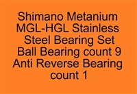 Shimano Metanium MGL-HGL Stainless Steel Bearing Set, ABEC357.