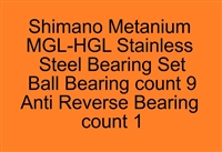 Set of 10 Super Tune bearings, Shimano Metanium MGL-HGL Metanium MGL 150, 151, 150HG, 151HG, 150XG, 151XG (16)  Stainless Steel Bearing Set, ABEC357.