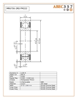 30x37x4 mm, MR6706-2RS FM222 , Food Grade Grease FM222, 6706RS, 6706LLU, 6706LLB, 6706DDU, 6706VV, 6706.2RSJ1, 6706 2RU, â€‹industrial bearings, food processing machinery.