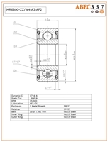 10x19x4 mm, MR6800-ZZ/W4 A3 AF2, Chrome Steel industrial bearings abec #3, medical devices.