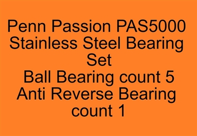 Penn Passion PAS5000 Passion 5000 (16) Stainless Steel Bearing Set, ABEC357.