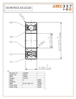 R4-PP/TP/C3 Z/S #5 AF2, 1/4"x5/8"x0.196", 0.2500x0.6250x0.1960 in, ABEC357, Full Ceramic, Zirconia ZrO2 Inner/Outer, Grade 5 Si3N4 Ceramic Balls, Peek Retainer, Peek Seals, C3 Fit, ABEC #5, AF2 Oil Lube.