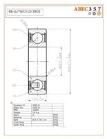 R8-LL/T9/C3 LD ZRO2, 1/2"x1-1/8"x5/16", 0.5000x1.1250x0.3125 in, Full Ceramic Bearing, ABEC357.