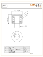 RC02, 1/8"x9/32"x1/4", One Way Bearing, 0.1250x0.2810x0.2500, Torrington RC-02, Consolidated  RC-1/8, ABEC357, Industrial one way bearings.
