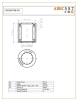 RC040708 FS, 1/4"x7/16"x1/2", .2500x.4375x.5000 in, HFZ-040708-SS, RC-040708FS, RC040708 FS(X), INA HFZ-040708-SS, Torrington RC-040708FS, 35TY14, 2165120, 31171512, One Way Needle Clutch, Steel rings / needle rollers, Poly 66 retainer, Steel springs.