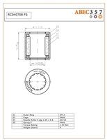 RC040708 FS, 1/4"x7/16"x1/2", .2500x.4375x.5000 in, Industrial one way bearings, HFZ-040708-SS, RC-040708FS, RC040708 FS(X), INA HFZ-040708-SS, Torrington RC-040708FS, 35TY14, 2165120, 31171512, One Way Needle Clutch, Steel rings / needle rollers,