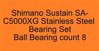 Shimano Sustain SA-C5000XG 4000XG, C5000XG (17) Stainless Steel Bearing Set, ABEC357, Set of 8 Bearings.