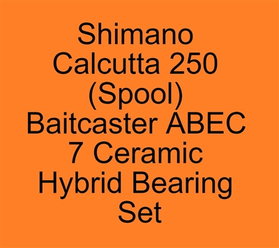 Upgrade reel performance Shimano Calcutta 250 251 Spool Baitcaster, 2 replacement bearings, Ceramic Super Tune Bearings, ABEC357, Ceramic Hybrid ABEC 7 Orange Seal Bearings.
