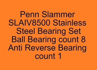 Penn Slammer SLAIV8500 Stainless Steel Bearing Set, ABEC357.