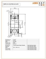 5x11x4F mm SMF115-ZZ/P58 A5 AF2 Stainless Steel Flanged ABEC #5 Bearing.