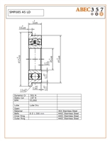 5x11x3 mm SMF685 A5 LD, Flanged, ABEC #5, Open, Stainless Steel ABEC 5 Open Flanged Bearing, ABEC357.