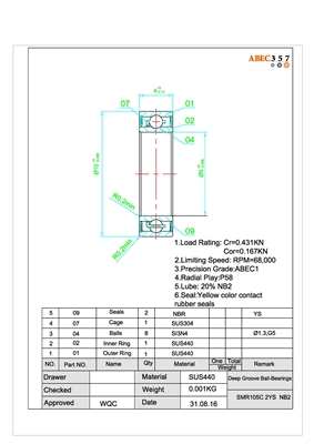 5x10x4 mm, SMR105C-2YS NB2, Clutch Bell Bearing, SMR105-2RS, AXA1218, CRBB-1050ZZ, SHG-1050ZZ, Ceramic Hybrid ABEC 7 Yellow Seal Bearings.
