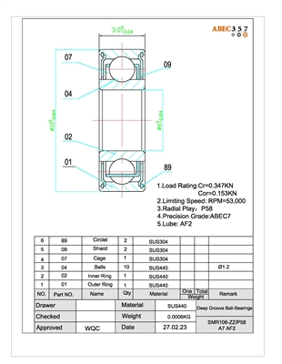 6x10x3 mm, SMR106-ZZ/P58 A7 AF2, Penn 047A-1183682, 020D-1211567, 020D-1385604, Daiwa 6F216101, 6G157501, 6G314901, 6G467101, 6G467102, 6G467103, 6G467105, 6G467106, 6G507601, E18-2802, F21-6101, F21-6102, G15-7501, G31-4901, G31-4902, G31-4903, G37-0801.