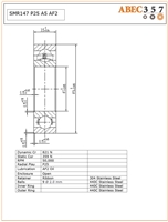 7x14x3.5 mm, SMR147 P25 A5 AF2, ABEC357.