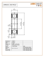 12x28x8 mm, SMR6001-2RS FM222 , S6001-2RS, W6001-2RS1, S6001-2RSR-HLC, SMR6001-2RSC LGF, â€‹Food Grade Stainless Steel Ball Bearing, food processing machinery.