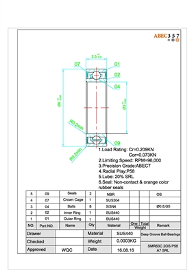 3x6x2.5 mm, SMR63C-2OS/P58 #7 SRL, KIT12730, #BMK-106C-OS, Penn 043H-1191837, 043H-1377609, 043L-1122132,  Shimano BNT4960, RD11018, RD13324, RD15167, RD15181, RD17707, RD19976, RD2401, RD4723, RD6521, RD6524, RD6551, RD8035.