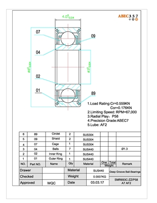 3x8x4 mm, SMR693-ZZ/P58 #7 AF2, Penn 026-1185715, Shimano BNT0196, BNT0916, Daiwa 140-1400,  140-1790, 140-1650, B35-0301, F40-3701, F57-7701, F57-7702, G43-1105, 6G431105, 6E608801, G49-8601, G49-8602, G49-8601, G49-8602, E08-8003, E08-8001, E08-8006.