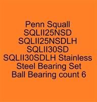 Penn Squall II Star Drag SQLII25NSD, SQLII25NSDLH, SQLII30SD, SQLII30SDLH Stainless Steel Bearing Set, ABEC357.