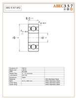 SR1-5 A7 AF2 3/32x5/16x7/64", Flow Meter Bearing,  Medical devices.