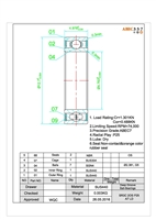 3/16"x1/2"x0.196", 0.1875x0.5000x0.1960 IN, SR3C-2OS #7 LD, RPI STB032, Q-SR3C-2RS/P58 #3 AF2, Stryker  940 Cast Cutter Rear Bearing, Stryker  941 Cast Cutter Rear Bearing,  Ceramic Hybrid ABEC 7 Orange Seal Bearings.