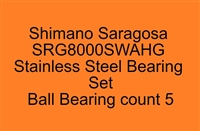 Shimano Saragosa SRG8000SWAHG Saragosa SW-A 8000SWAHG, 10000SWAPG, 14000SWAXG (20) Stainless Steel Bearing Set, ABEC357.