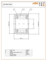 SS-EWC1209, 12x18/19x9 MM, industrial one way bearing, fishing one way bearing.