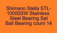 Upgrade reel performance Shimano Stella STL-10000SW, Super Tune Stainless Steel Bearings, Set of 14 bearings, ABEC357, Stella 8000SW, 8000SWPG, 10000SW (09) Super Tune Bearings.