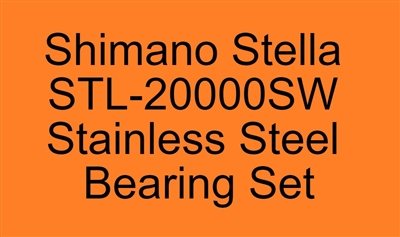 Upgrade reel performance Shimano Stella STL-20000SW, 14 replacement bearings, Super Tune Bearings, ABEC357, Stainless Steel Metal Shielded Bearings, Stella 18000SW, 20000SW, SW18000HG, SW20000PG .