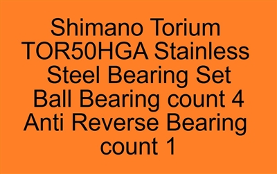 Shimano Torium TOR50HGA Stainless Steel Bearing Set, ABEC357.