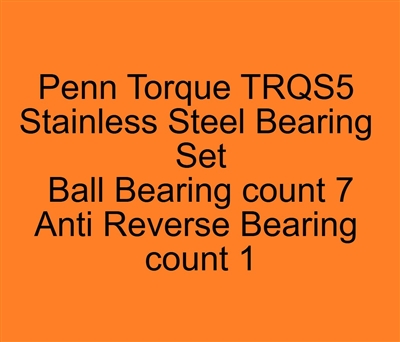 Penn Torque TRQS5 Stainless Steel Bearing Set, ABEC357, Set of 8 Bearings.