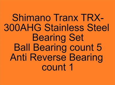 Shimano Tranx TRX-300AHG Stainless Steel Bearing Set, ABEC357.