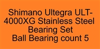 Shimano Ultegra ULT-4000XG Ultegra 4000, 4000XG, C5000XG (21) Stainless Steel Bearing Set, ABEC357, Shimano Ultegra ULT-4000XG Ultegra 4000, 4000XG, C5000XG (21) replacement bearings, Set of 5 Bearings.