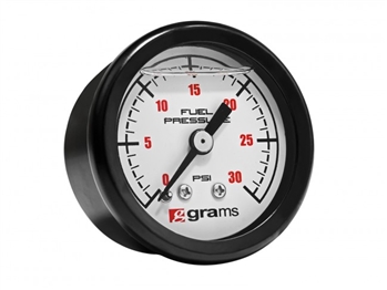 Grams Performance 0-30 PSI Fuel Pressure Gauge - White G2-99-003W