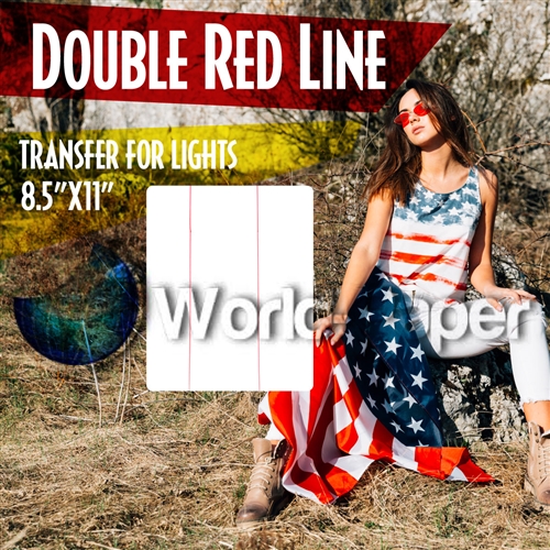 Double Red Line ( Iron Jet Light ) INKJET Heat Transfer Paper 8.5 x 11