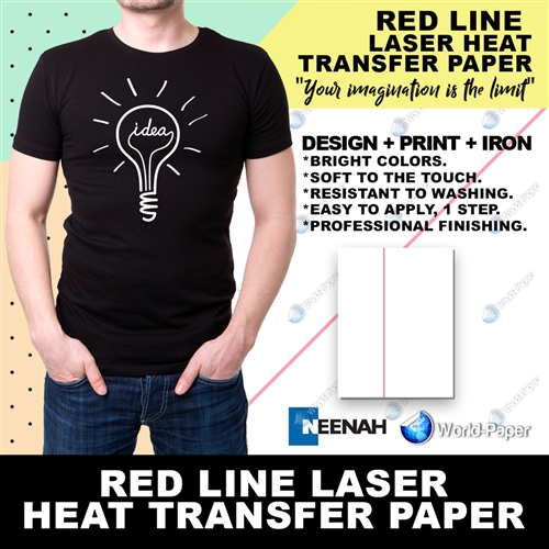Laser Dark Heat Transfer Paper, Red Line Heat Transfer Paper