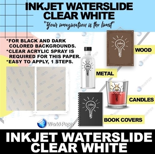 Waterslide Decal Paper INKJET CLEAR 11x17