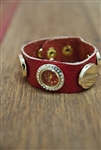 Wrap Stud Band Watch Red