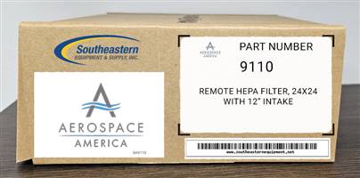 Aerospace America OEM Part # 9110 Remote HEPA filter, 24x24 with 12" intake