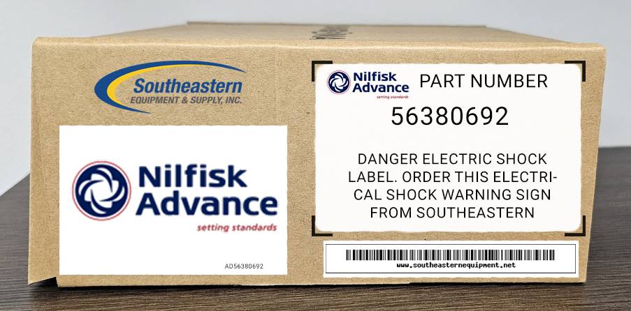 Advance OEM Part # 56380692 Label Danger Electric Shock