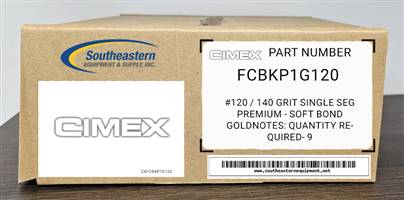 Cimex OEM Part # FCBKP1G120 #120 / 140 Grit Single Seg Premium - Soft Bond Gold (for DF/HD 48)