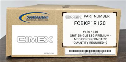 Cimex OEM Part # FCBKP1R120 #120 / 140
Grit Single Seg Premium - Med Bond Red (for DF/HD 48)