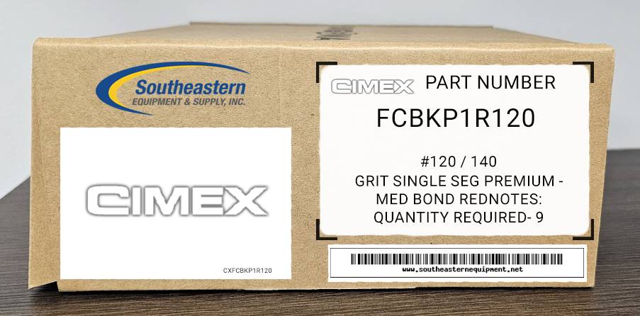 Cimex OEM Part # FCBKP1R120 #120 / 140
Grit Single Seg Premium - Med Bond Red (for DF/HD 48)