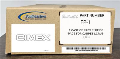 Cimex OEM Part # FP-1 1 case of pads  8" beige pads