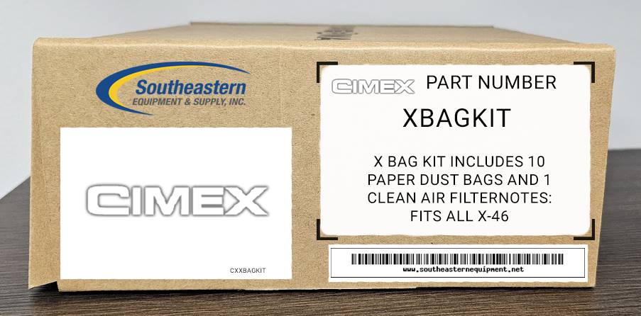 Cimex OEM Part # XBAGKIT X Bag Kit Includes 10 Paper Dust Bags  And 1 Clean Air Filter (for X-46)