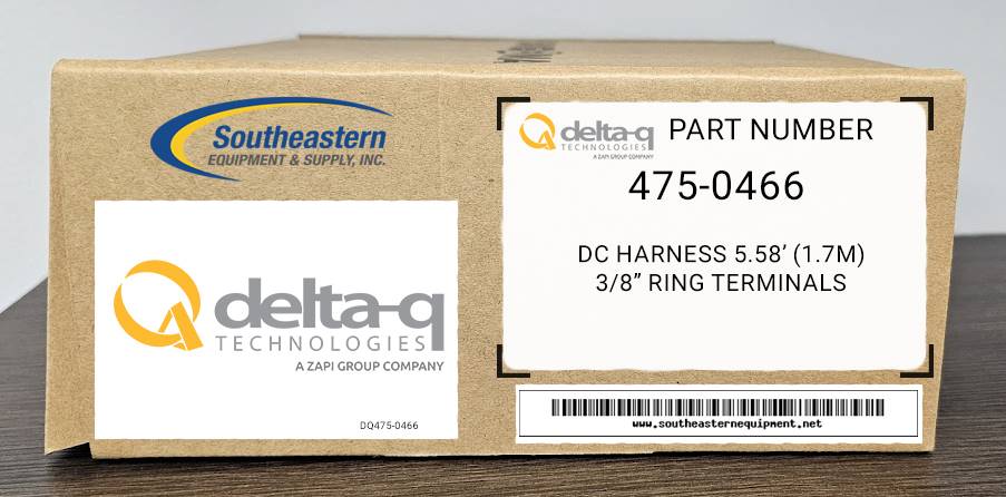 Delta-Q OEM Part # 475-0466 DC Harness 5.58' (1.7M) 3/8" Ring Terminals