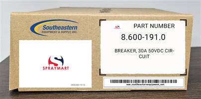 Aftermarket Spraymart Part # AS261370 Breaker, 30A 50Vdc Circuit - Vac Motor