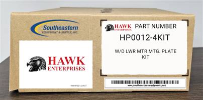 Hawk Enterprises OEM Part # HP0012-4KIT W/D Lwr Mtr Mtg. Plate Kit