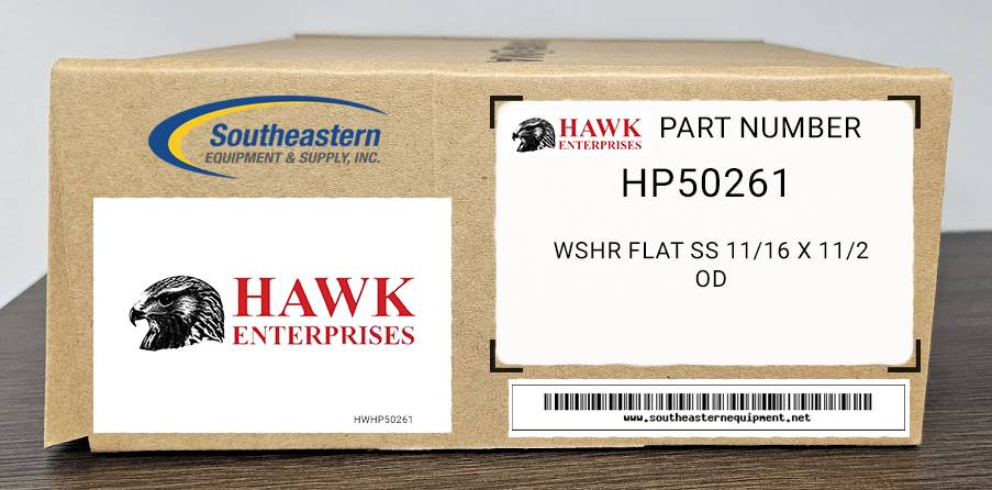 Hawk Enterprises OEM Part # HP50261 Wshr Flat Ss 11/16 X 11/2 Od
