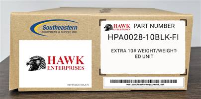 Hawk Enterprises OEM Part # HPA0028-10BLK-FI Extra 10# Weight/Weighted Unit