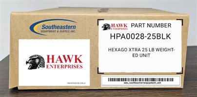Hawk Enterprises OEM Part # HPA0028-25BLK Hexago Xtra 25 Lb Weighted Unit